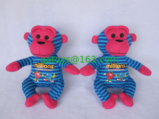 juguete hecho punto precioso de la felpa del peluche del mono 9inch para los regalos de la promoción