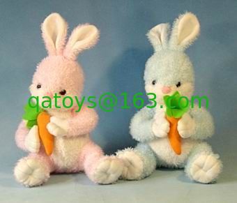 conejitos de pascua rellenos 12inch con los juguetes del empuje del huevo, juguetes suaves para la celebración del día de fiesta