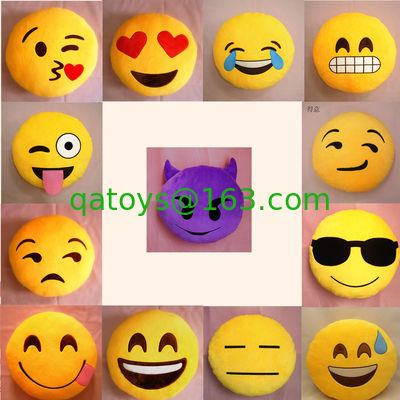22 estilos Emoji Emoticon cojines y almohadas rellenos amarillos y redondos para la decoración del hogar