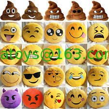 Almohada rellena redonda el dormir del bebé del Emoticon amarillo de Emoji para el uso en el hogar