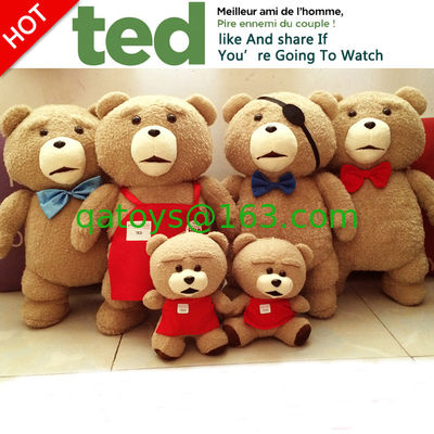 El poliéster marrón rojo precioso de los juguetes de la felpa del bebé del oso de Ted acepta el ODM del OEM
