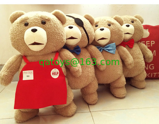 El poliéster marrón rojo precioso de los juguetes de la felpa del bebé del oso de Ted acepta el ODM del OEM