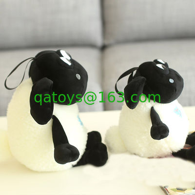 dibujos animados Shaun oveja animal suave peluche juguetes relleno caliente negro blanco
