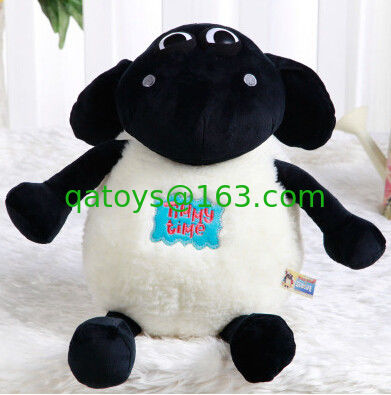 dibujos animados Shaun oveja animal suave peluche juguetes relleno caliente negro blanco