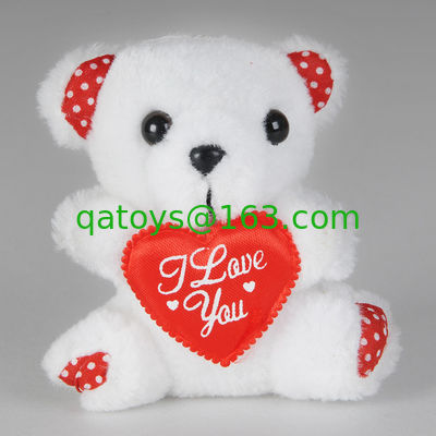Oso de peluche relleno de los juguetes del día de tarjetas del día de San Valentín de la moda con la celebración roja del empuje del corazón
