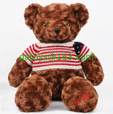 La felpa personalizada del oso de peluche de Brown oscuro juega la función de la opción de los clientes