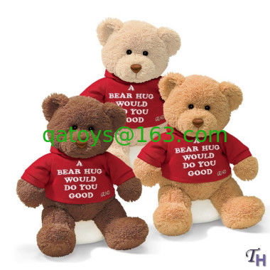 Juguetes de peluche personalizados de la familia Three Brown Teddy Bear con camiseta