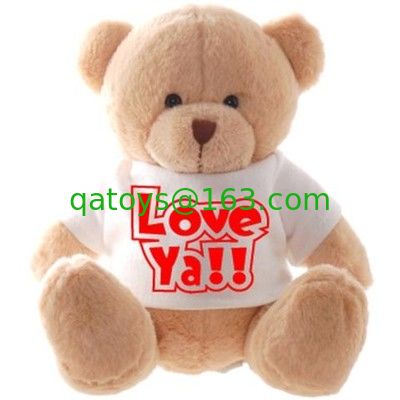 El día de fiesta blanco del oso de peluche de 12 pulgadas relleno juega la impresión del bordado