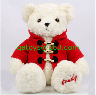 CE 30cm Juguetes de animales rellenos Oso de peluche marrón personalizado con abrigo