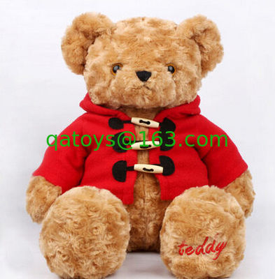 CE 30cm Juguetes de animales rellenos Oso de peluche marrón personalizado con abrigo