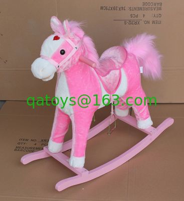 Caballo mecedor de peluche con sonido boca y cola móvil para niños montar en juego