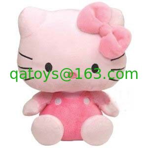 juguetes rellenos historieta anaranjada preciosa de la felpa del Hello Kitty de los 20cm para la colección