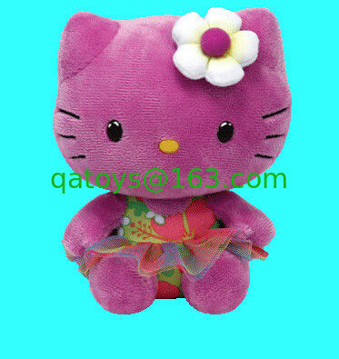 juguetes rellenos historieta anaranjada preciosa de la felpa del Hello Kitty de los 20cm para la colección