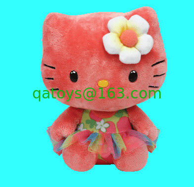 juguetes rellenos historieta anaranjada preciosa de la felpa del Hello Kitty de los 20cm para la colección