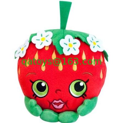 Shopkins clasificó los juguetes ASTM-963 lindo rojo de la felpa de la historieta de los caracteres
