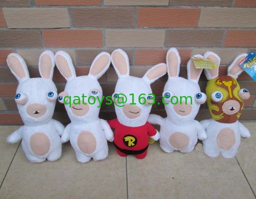Rayman precioso que delira la felpa de la historieta de Rabbids juega la aduana linda blanca