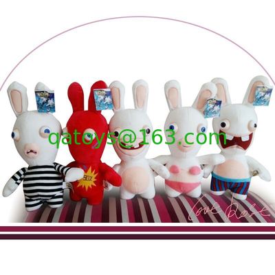 Rayman precioso que delira la felpa de la historieta de Rabbids juega la aduana linda blanca