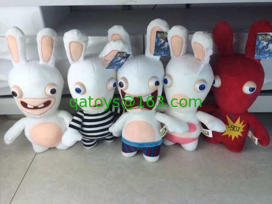 Rayman precioso que delira la felpa de la historieta de Rabbids juega la aduana linda blanca