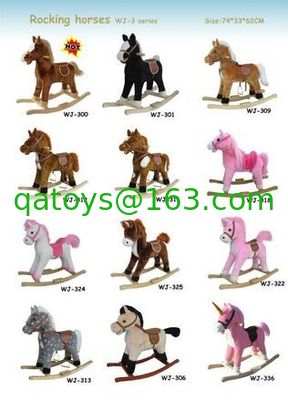 Juguetes lindos del bebé de la colección del caballo mecedora de la felpa para el paseo de los niños en jugar