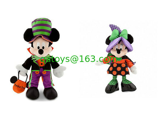 tiempo Mickey Mouse y Minnie Mouse de Halloween de los juguetes de la felpa de los 30cm Disney