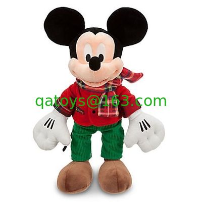 la felpa de Disney de 12 pulgadas juega la moda grande de Mickey de la Navidad del tartán