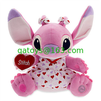Puntada del día de San Valentín y material verdes y rosados del super suave de los juguetes de la felpa del ángel