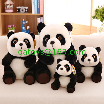 El peluche embroma la panda auténtica formada, los 20cm/los 30cm/los 45cm del negro de la felpa de los juguetes de la felpa