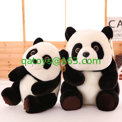 El peluche embroma la panda auténtica formada, los 20cm/los 30cm/los 45cm del negro de la felpa de los juguetes de la felpa
