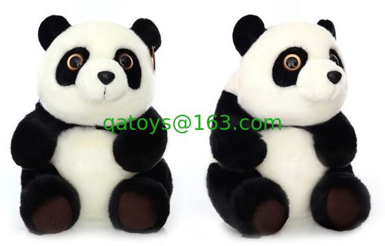 El peluche embroma la panda auténtica formada, los 20cm/los 30cm/los 45cm del negro de la felpa de los juguetes de la felpa