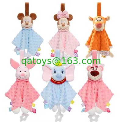 Elephent y juguetes lindos del bebé de la felpa de las ovejas con la entrerrosca, pacificador infantil del juguete de la felpa