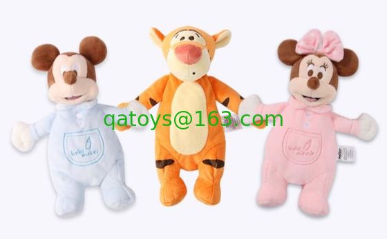 Juguetes lindos de la felpa del bebé del mono del perro con los peluches Brown rosado de la entrerrosca