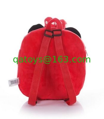 Mochila roja de Mickey Mouse de 12 pulgadas para el niño con tamaño suave de la tela de la felpa