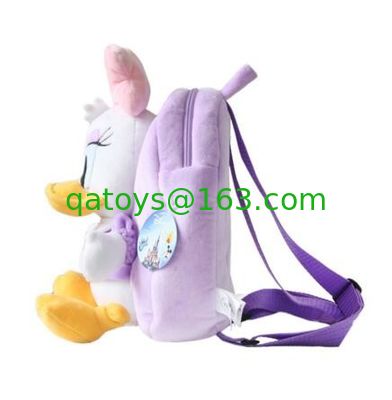Bolso de escuela púrpura de la felpa de la margarita de Disney, mochilas personalizadas con la impresión del logotipo