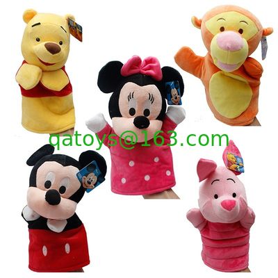 Marionetas de dedo de peluche Winnie Pooh Tigger Stitch Eyore amarillo rosa azul
