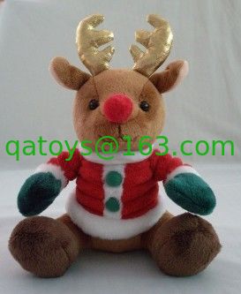 Juguetes de encargo de la felpa del reno de los alces de los regalos de la promoción con la tela de algodón del 100% PP