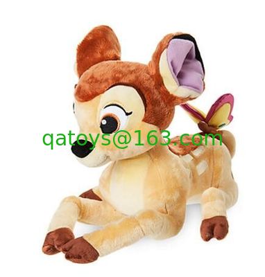 Bambi con el color suave de Brown del tamaño de los juguetes los 25cm de la tienda media de Disney de la mariposa