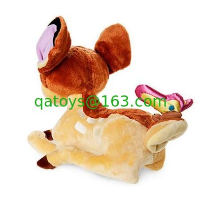 Bambi con el color suave de Brown del tamaño de los juguetes los 25cm de la tienda media de Disney de la mariposa