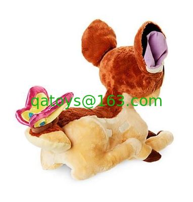 Bambi con el color suave de Brown del tamaño de los juguetes los 25cm de la tienda media de Disney de la mariposa