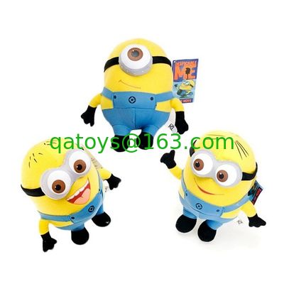 Despreciable 3 felpa de la historieta del ojo de los subordinados 3D juega los juguetes de la felpa del bebé del amarillo el 18cm
