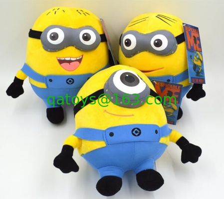 Despreciable 3 felpa de la historieta del ojo de los subordinados 3D juega los juguetes de la felpa del bebé del amarillo el 18cm