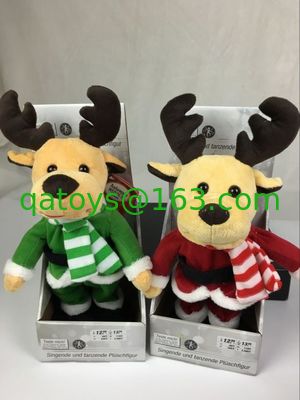 Juguetes preciosos de la felpa de la música de baile, peluches electrónicos de la Navidad