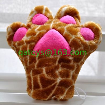 La felpa del peluche de la marioneta de mano de los guantes de la pata de la felpa juega para los regalos de la promoción
