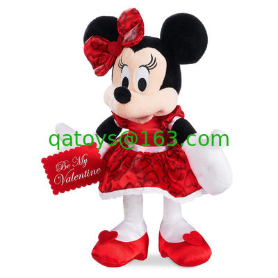 La felpa roja de Disney del ratón de Minnie de los día de San Valentín juega la aduana 12inch