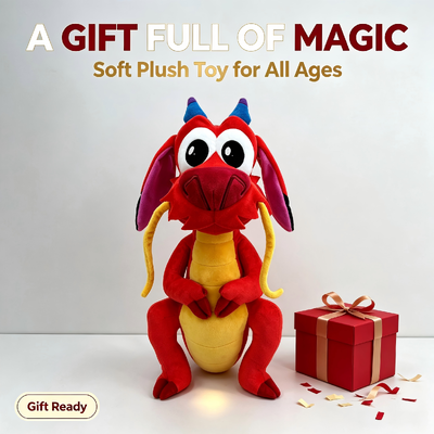 Peluche de dragón Mushu de Disney tierno, animales de peluche personalizados para marcas