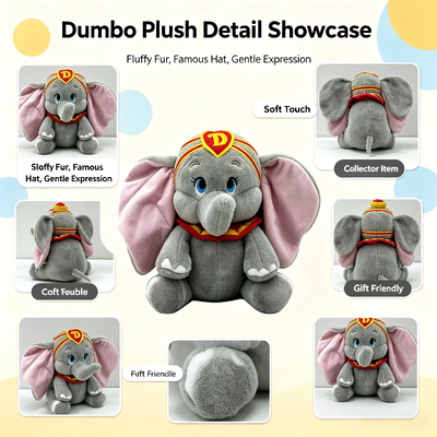 Bonitos juguetes de peluche personalizados de Disney Dumbo - D Personaje de dibujos animados animales rellenos