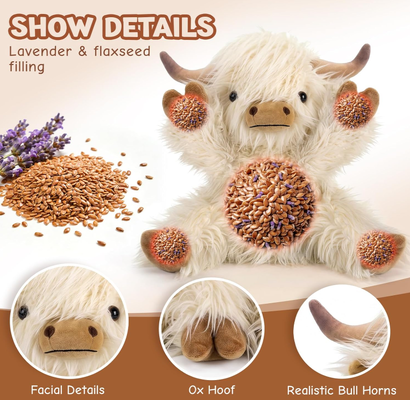 Peluche Compañero de Vaca de las Tierras Altas Lindo