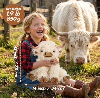 Peluche Compañero de Vaca de las Tierras Altas Lindo