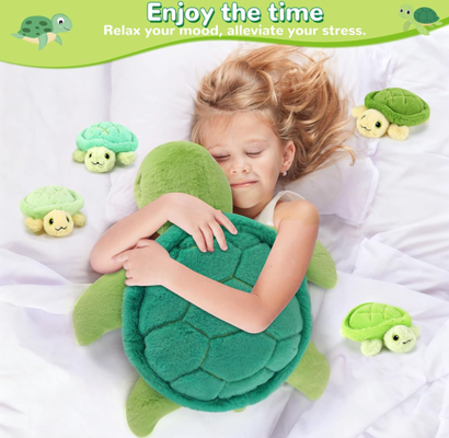 OEM Mamá tortuga animal relleno con bebés 5 en 1