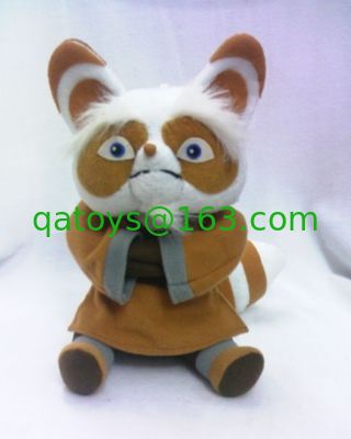 Pequeño amo Shifu de la panda de Kungfu de los juguetes de la felpa de la historieta en actitud que se sienta