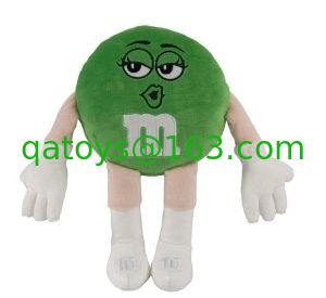 Animales rellenos verdes de M&M Mediano dibujos animados juguetes de peluche Tamaño 25cm